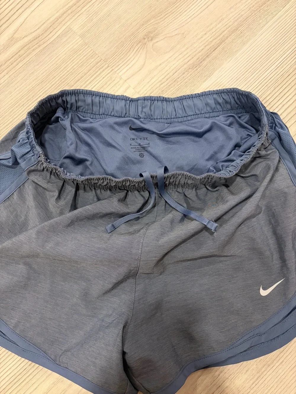 Nike Women's Charcoal and Navy Athletic Shorts